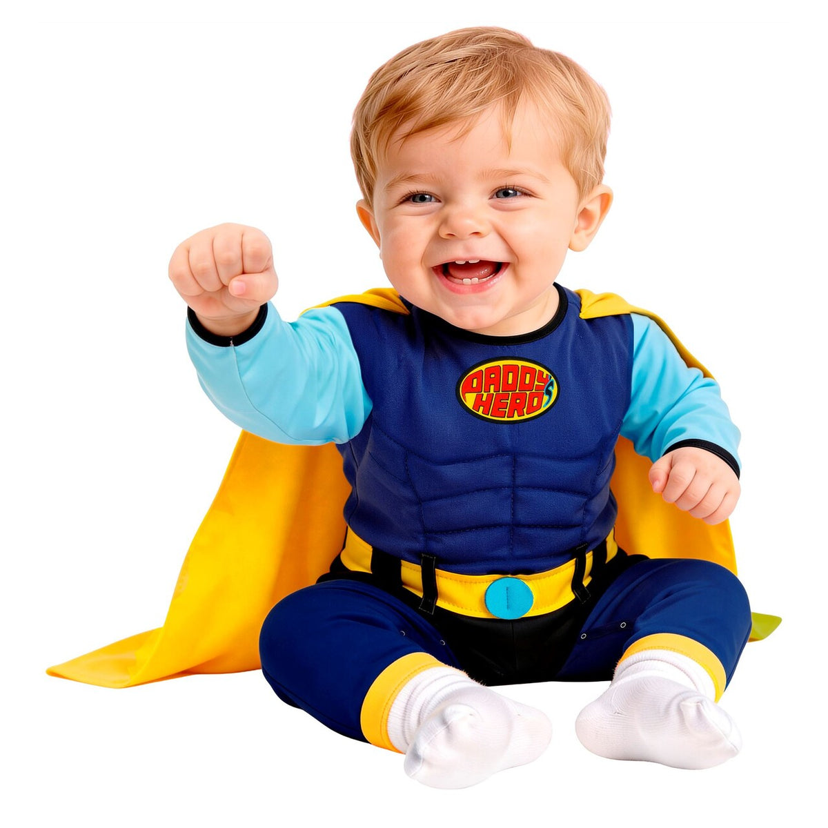 Op deze afbeelding zie je een Kostuums, van het merk Widmann. Superbaby Go! Daddy Hero Jongen Kostuum