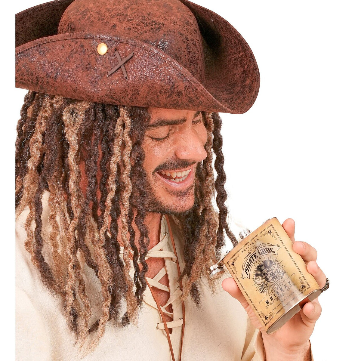 Op deze afbeelding zie je een Accessoires, van het merk Widmann. Piraten Whisky Fles