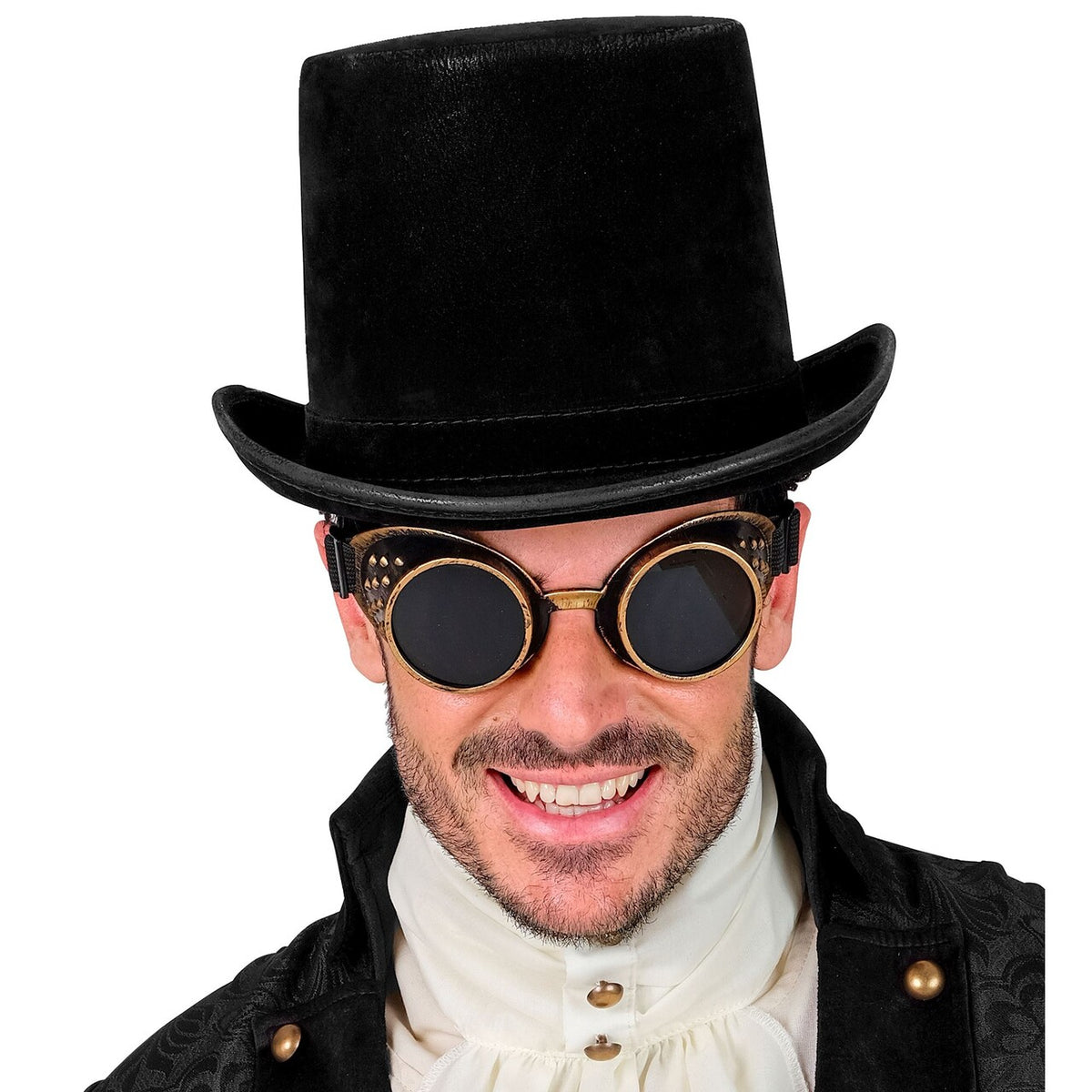 Op deze afbeelding zie je een Accessoires, van het merk Widmann. Zwarte Vintage Suède Hoge Hoed