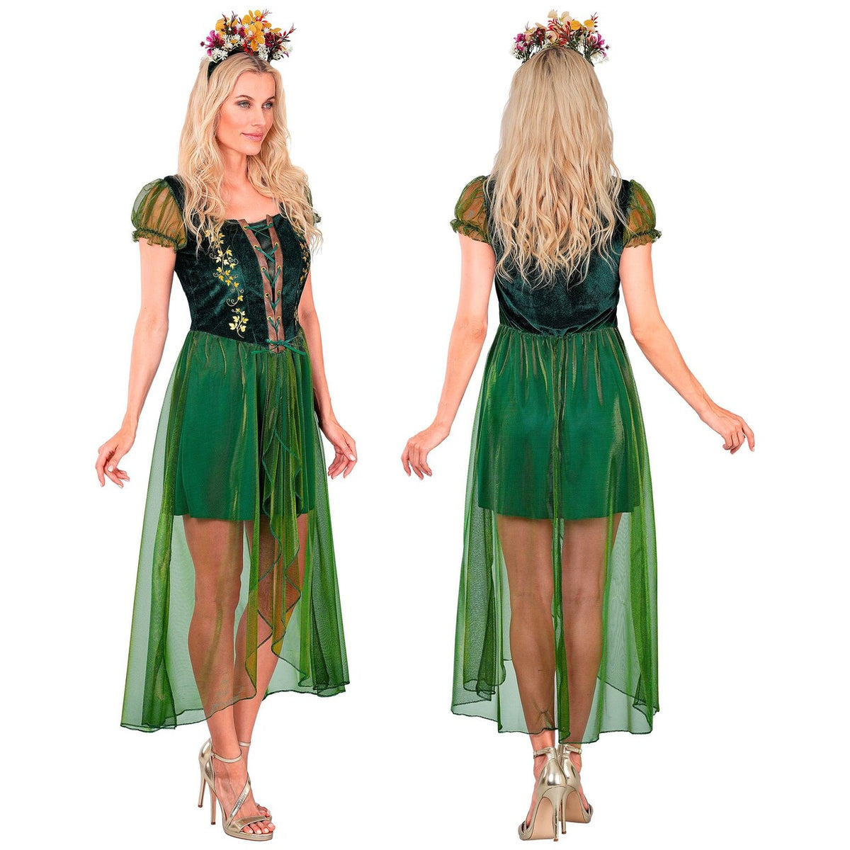 Op deze afbeelding zie je een Kostuums, van het merk Widmann. Forest Queen Vrouw Kostuum