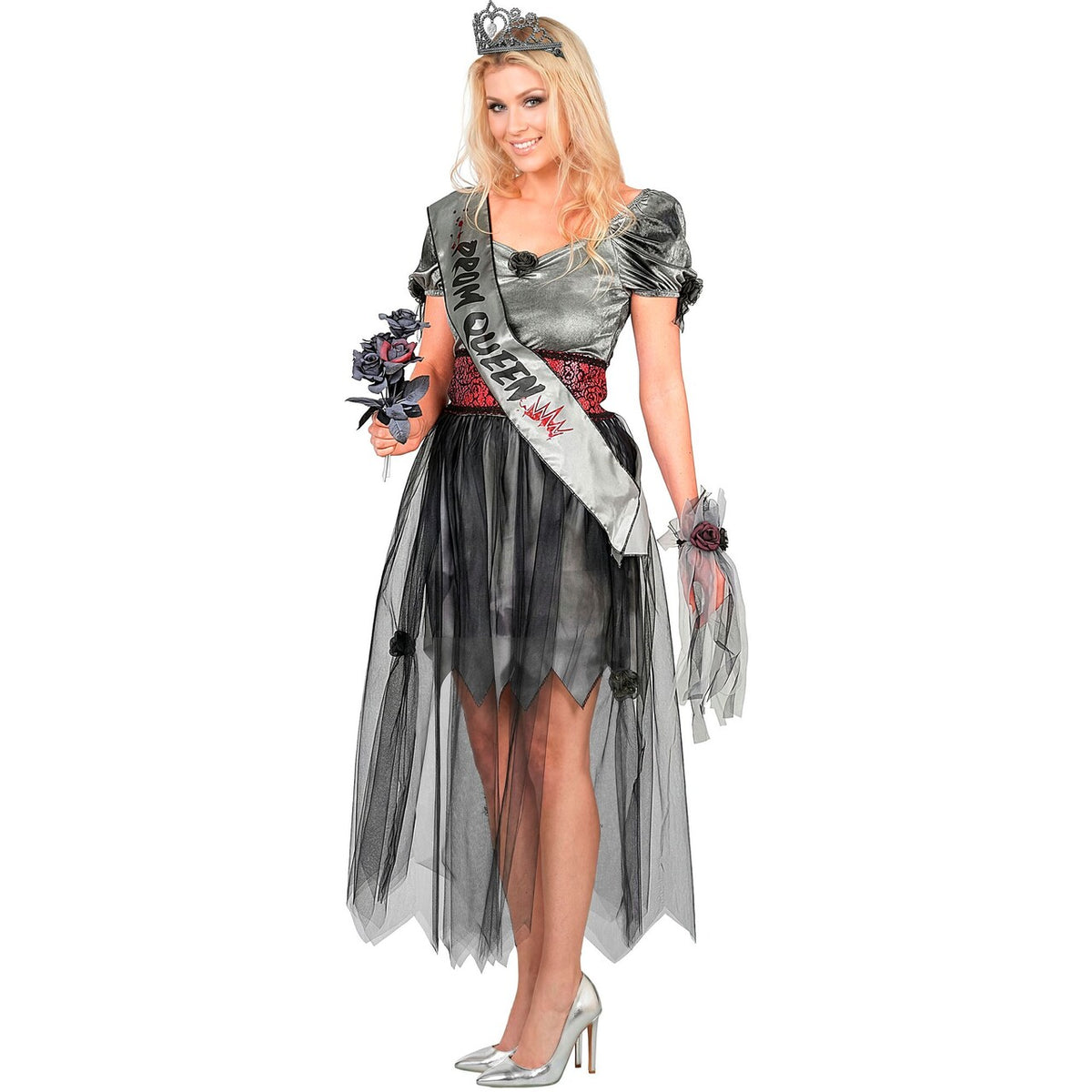 Op deze afbeelding zie je een Kostuums, van het merk Widmann. Zombie Prom Queen Vrouw Kostuum
