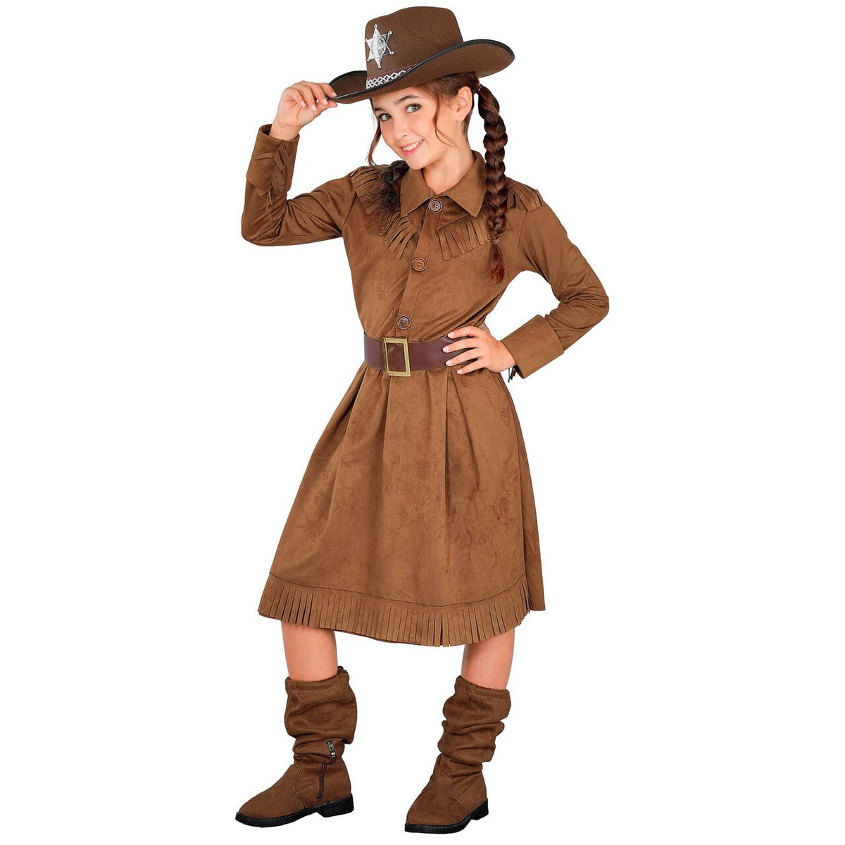 Op deze afbeelding zie je een Kostuums, van het merk Widmann. Cowgirl Caty Meisje Kostuum