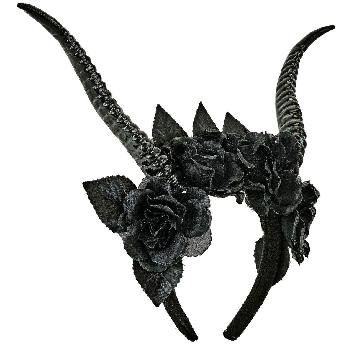Op deze afbeelding zie je een Accessoires, van het merk Widmann. Duivel Hoorns Met Zwarte Rozen