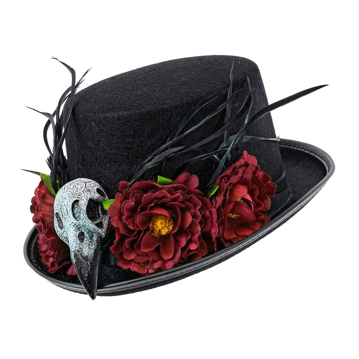 Op deze afbeelding zie je een Accessoires, van het merk Widmann. Voodoo Skull & Flower Hoed