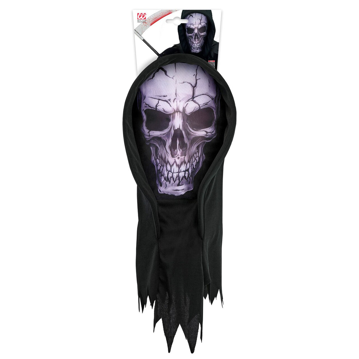 Op deze afbeelding zie je een Accessoires, van het merk Widmann. Hooded Skull Masker