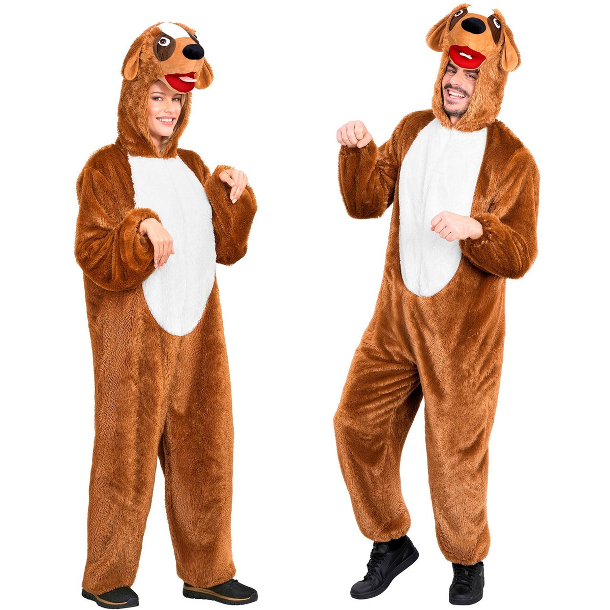 Op deze afbeelding zie je een Kostuums, van het merk Widmann. Hond Henk Onesie Kostuum