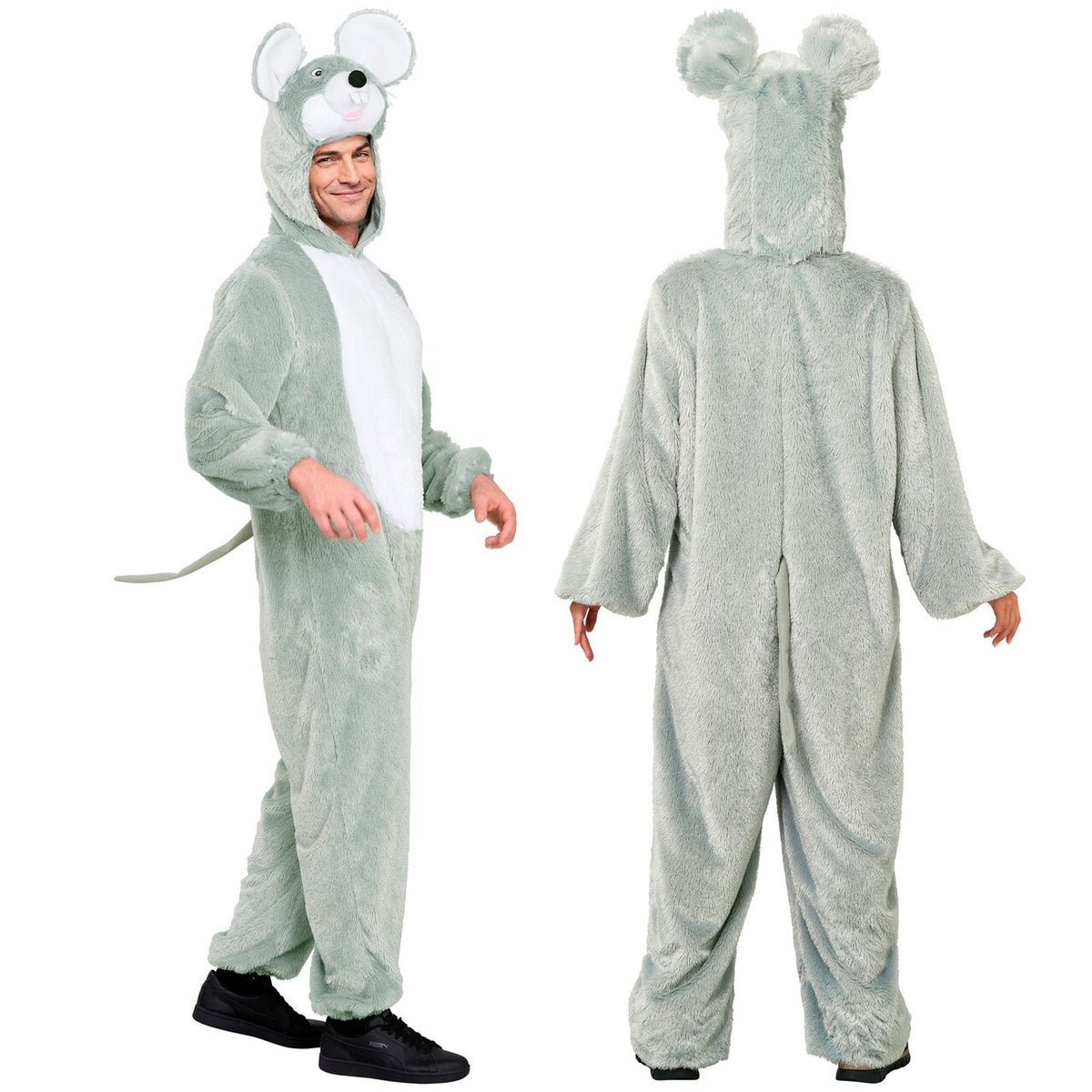 Op deze afbeelding zie je een Kostuums, van het merk Widmann. Pluizige Muis Onesie Kostuum