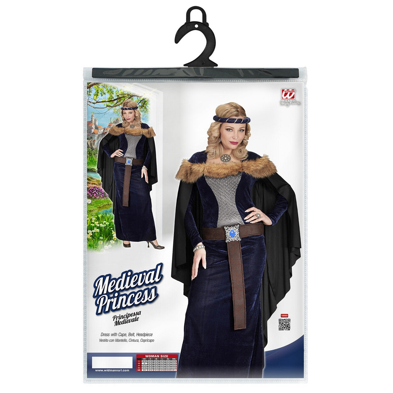 Op deze afbeelding zie je een Kostuums, van het merk Widmann. Middeleeuwse Prinses Passahara Vrouw Kostuum