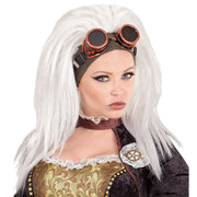 Op deze afbeelding zie je een Accessoires, van het merk Widmann. Pruik Steampunk Met Stofbril Wannawhite