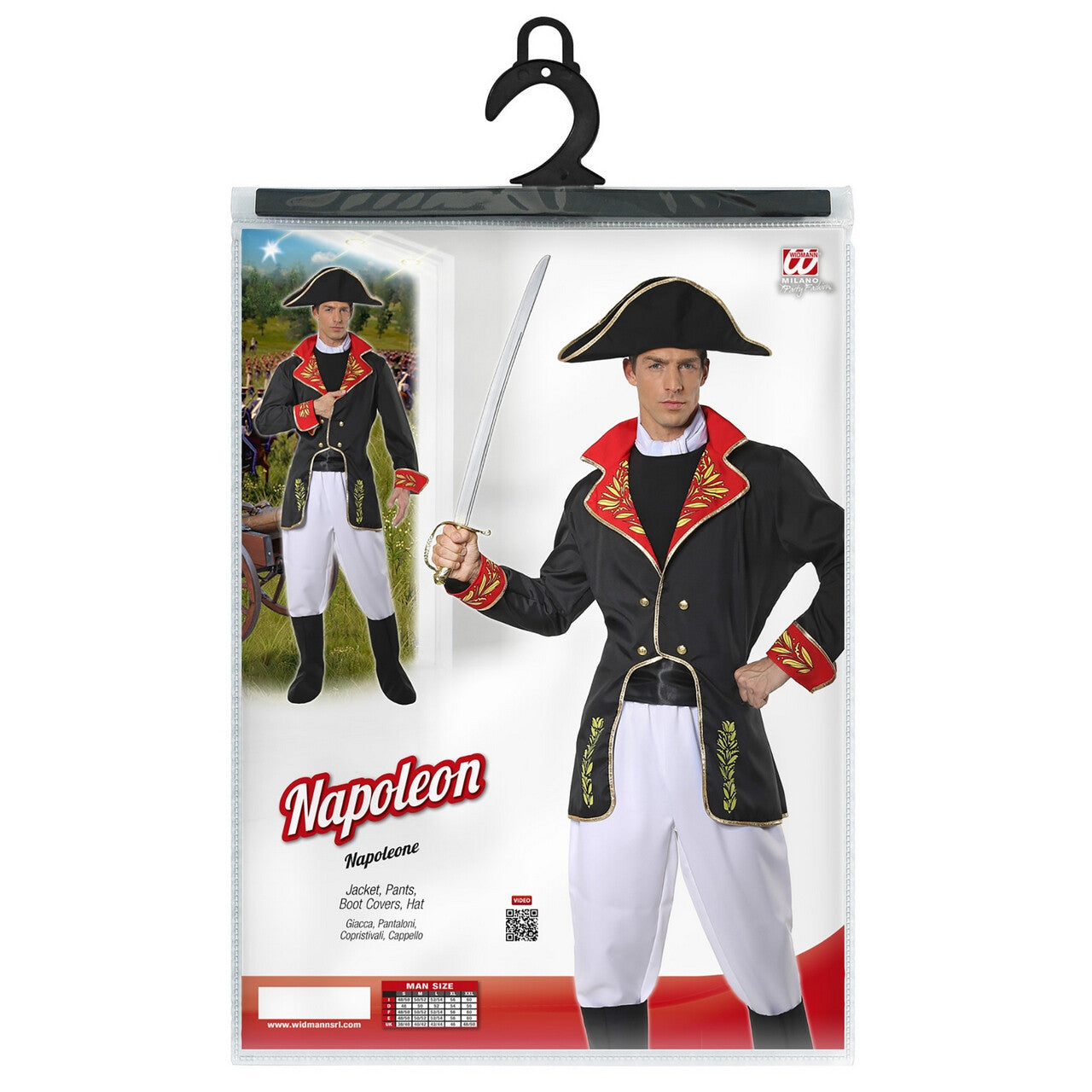 Op deze afbeelding zie je een Kostuums, van het merk Widmann. Napoleon Van Elba Man Kostuum