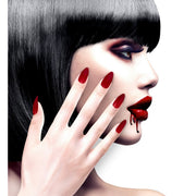 Op deze afbeelding zie je een Accessoires, van het merk Widmann. Nagels Vampira Stiletto Bordeaux Rood