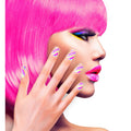 Ongles Multicolores Rayures Néon