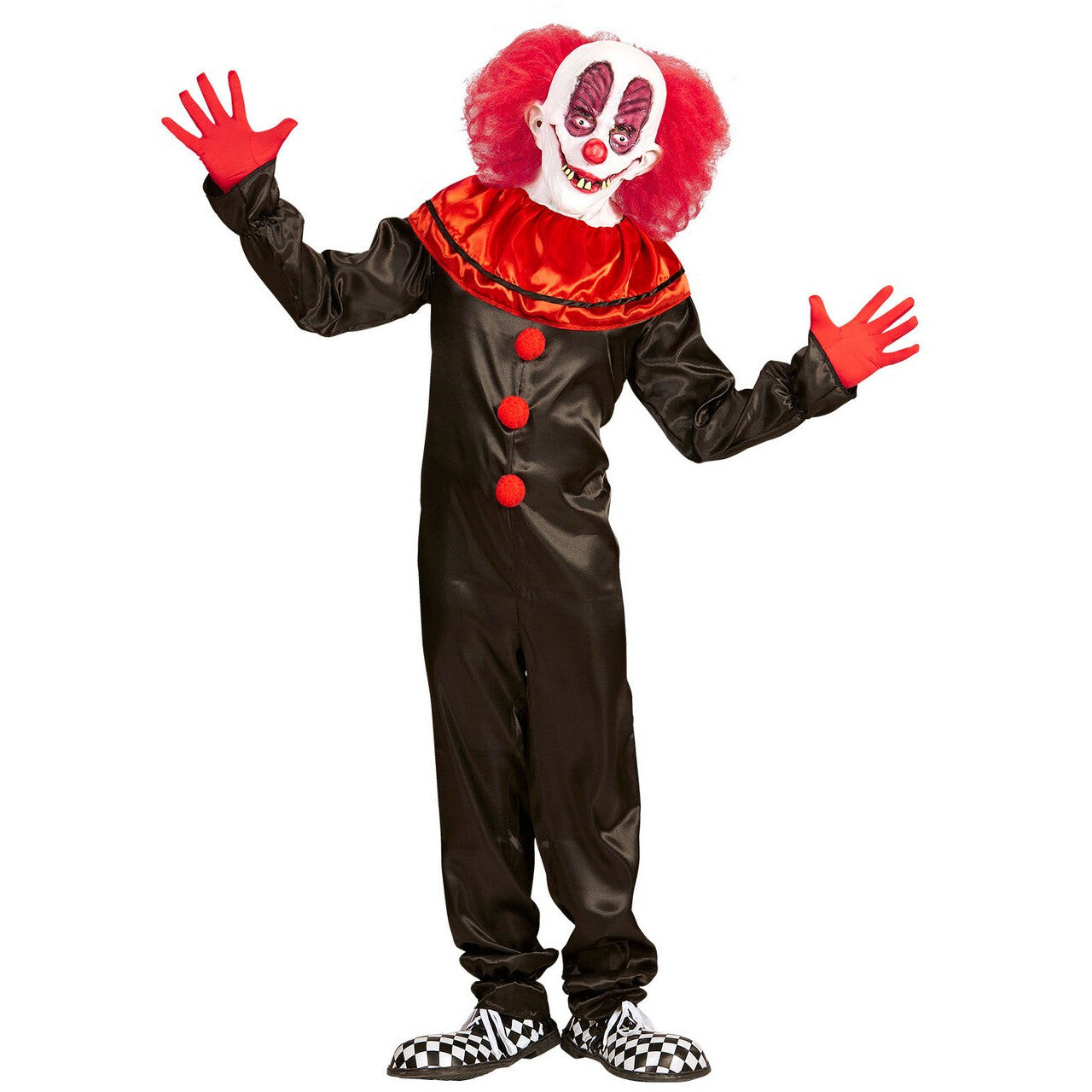 Op deze afbeelding zie je een Accessoires, van het merk Widmann. Masker Gekke Clown Slechte Gebit Met Haar Inclusief Nek