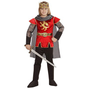 Op deze afbeelding zie je een Kostuums, van het merk Widmann. King Arthur English Roze Rood Jongen Kostuum
