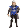 Roi Arthur Bleu Acier Costume
