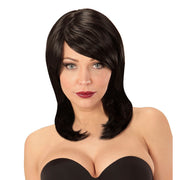 Op deze afbeelding zie je een Accessoires, van het merk Widmann. Pruik Foxy Megan Zwart