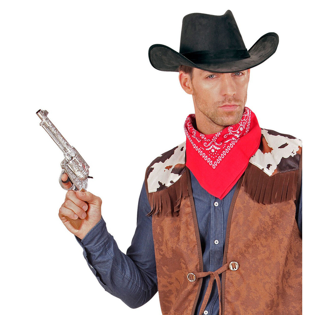 Op deze afbeelding zie je een Accessoires, van het merk Widmann. Cowboyhoed Maik Suede Zwart