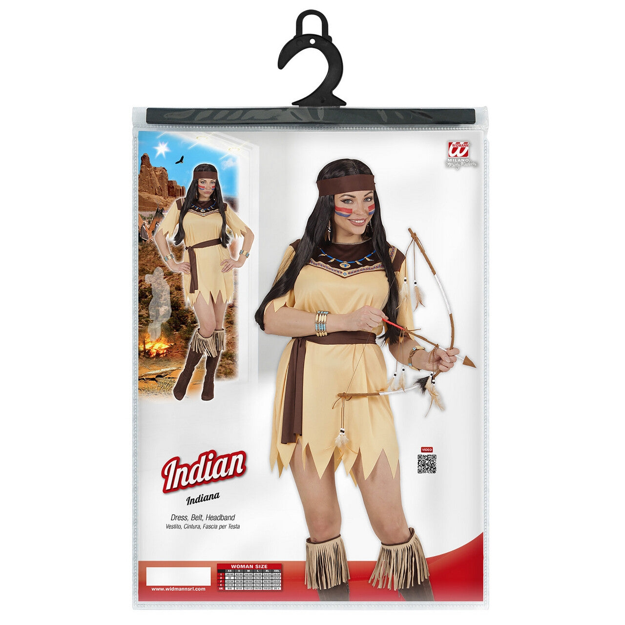 Op deze afbeelding zie je een Kostuums, van het merk Widmann. Indiaanse Paradisia Vrouw Kostuum