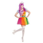 Op deze afbeelding zie je een Kostuums, van het merk Widmann. Eenhoorn Regenboog Vrouw Kostuum