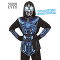 Ninja Cyber électro Bleu Noir Lumineux Avec Son Costume