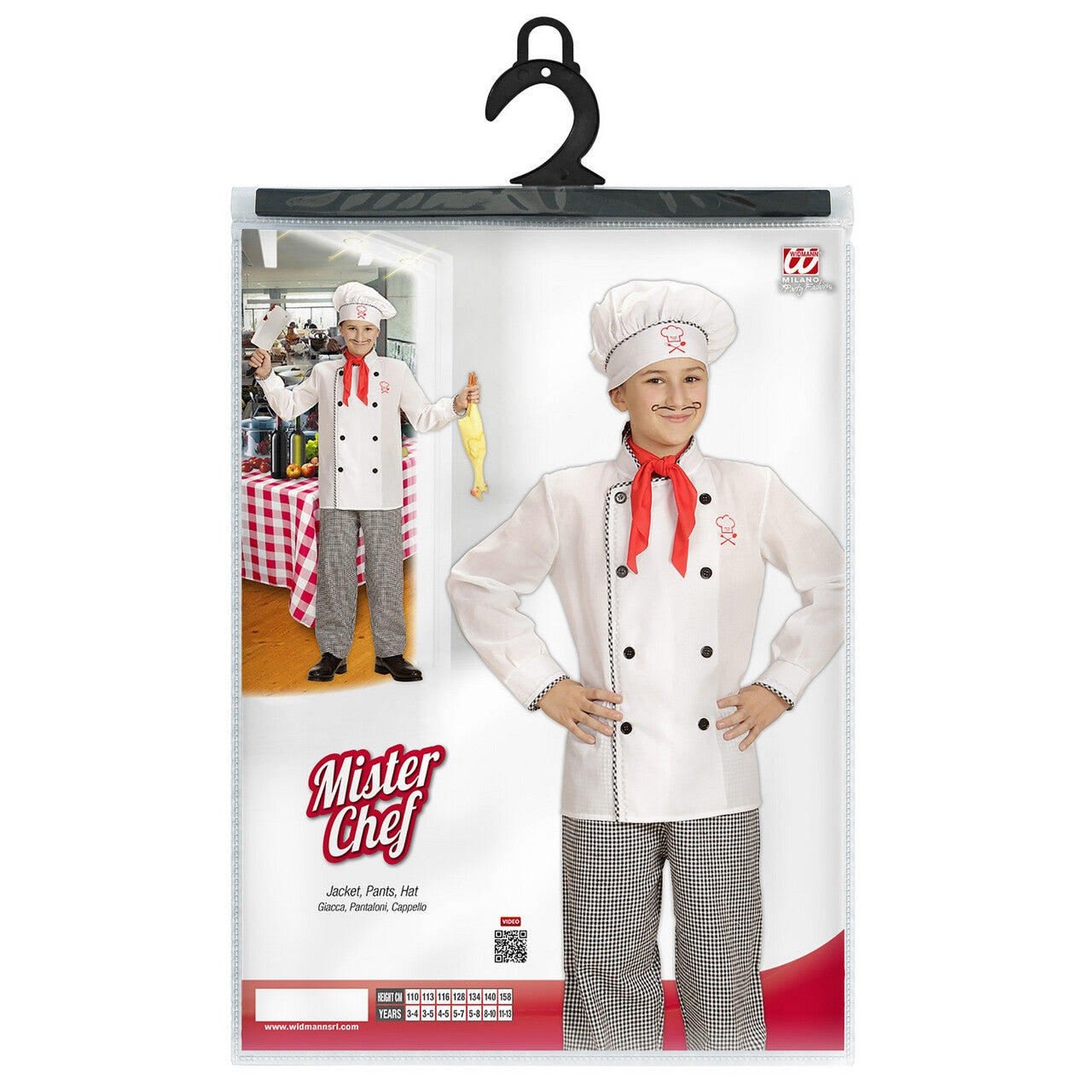 Op deze afbeelding zie je een Kostuums, van het merk Widmann. Master Chef Jongen Kostuum