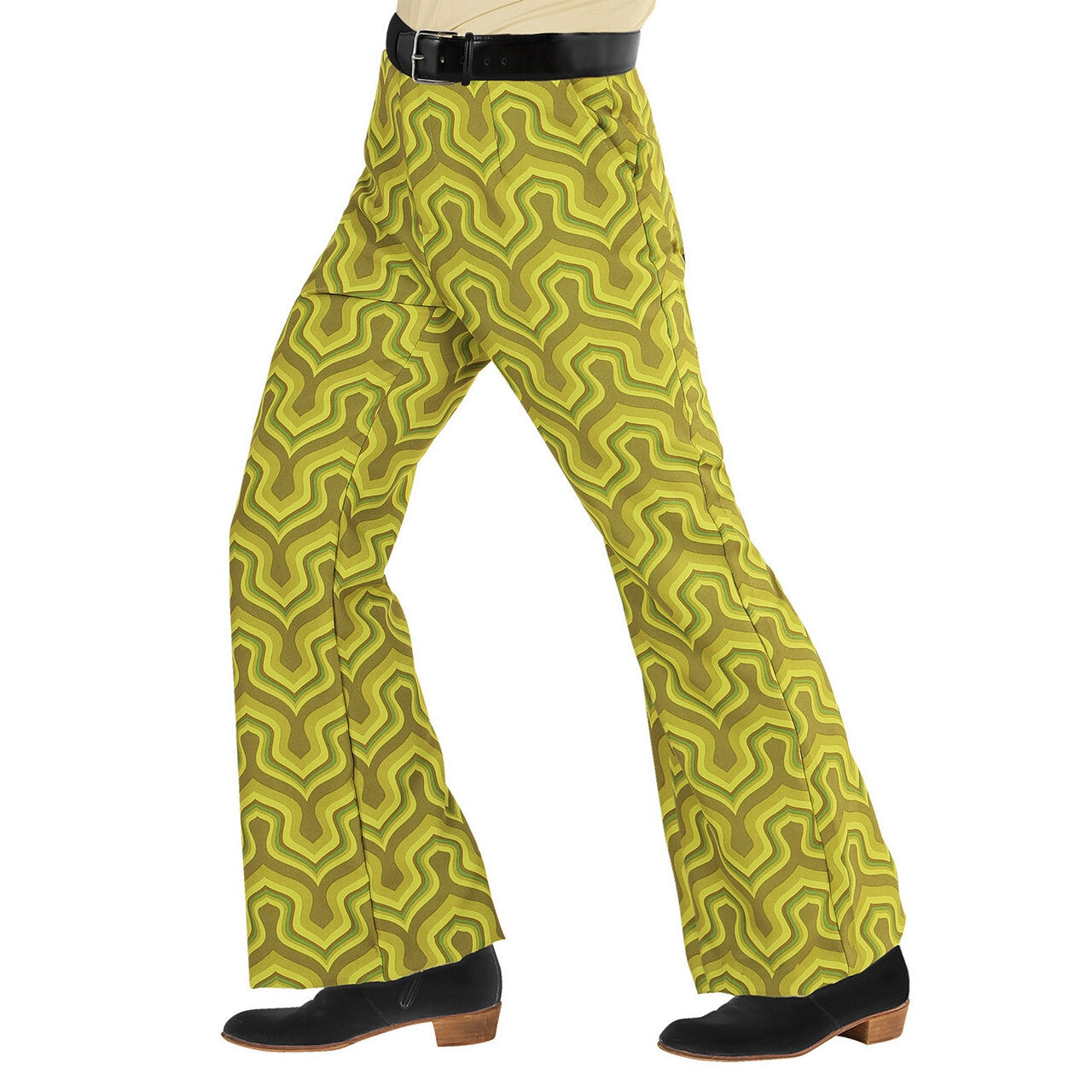 Op deze afbeelding zie je een Kostuums, van het merk Widmann. Groovy Gandalf 70s Heren Broek, Behang Man