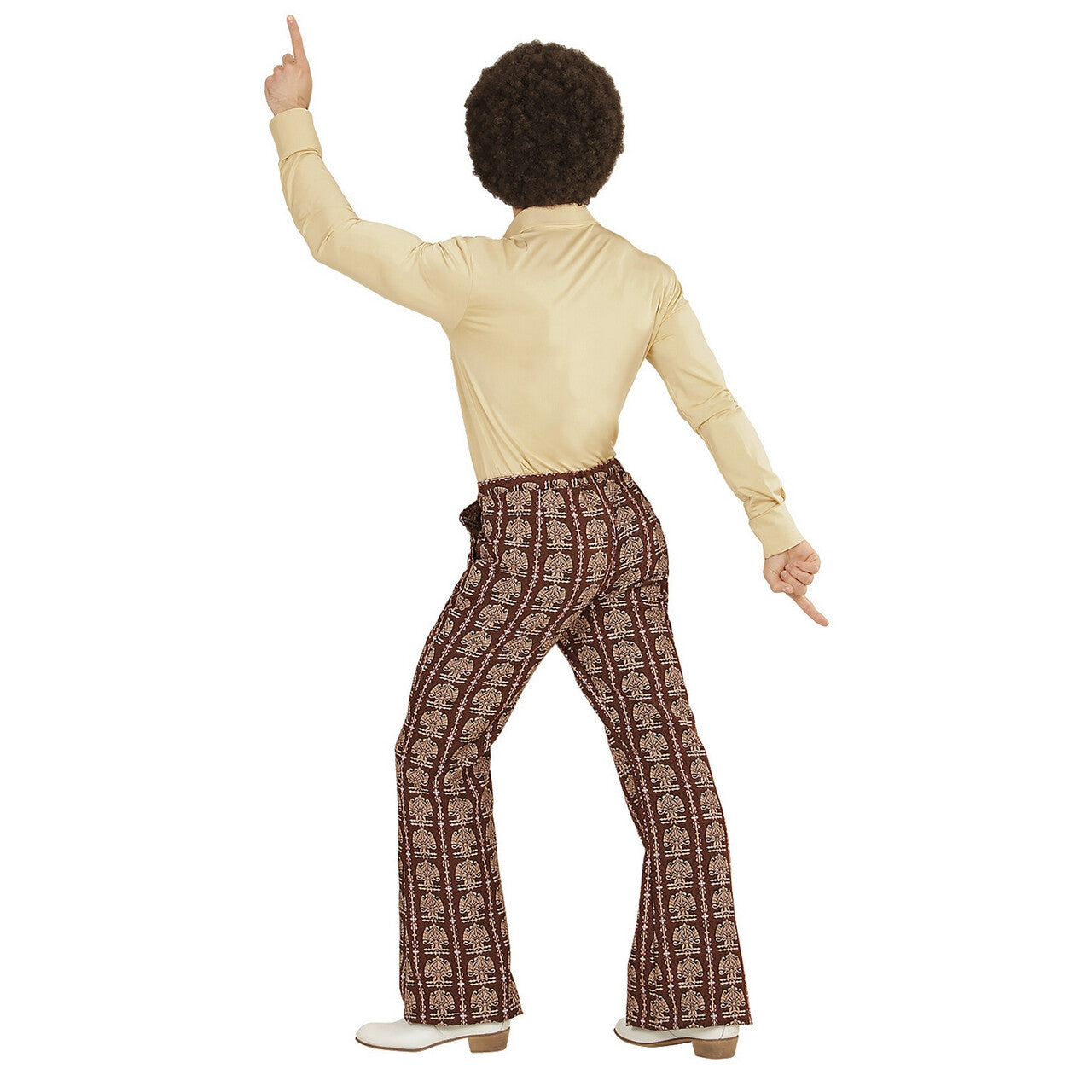 Op deze afbeelding zie je een Kostuums, van het merk Widmann. Groovy Gandalf 70s Heren Broek, Oldschool Man