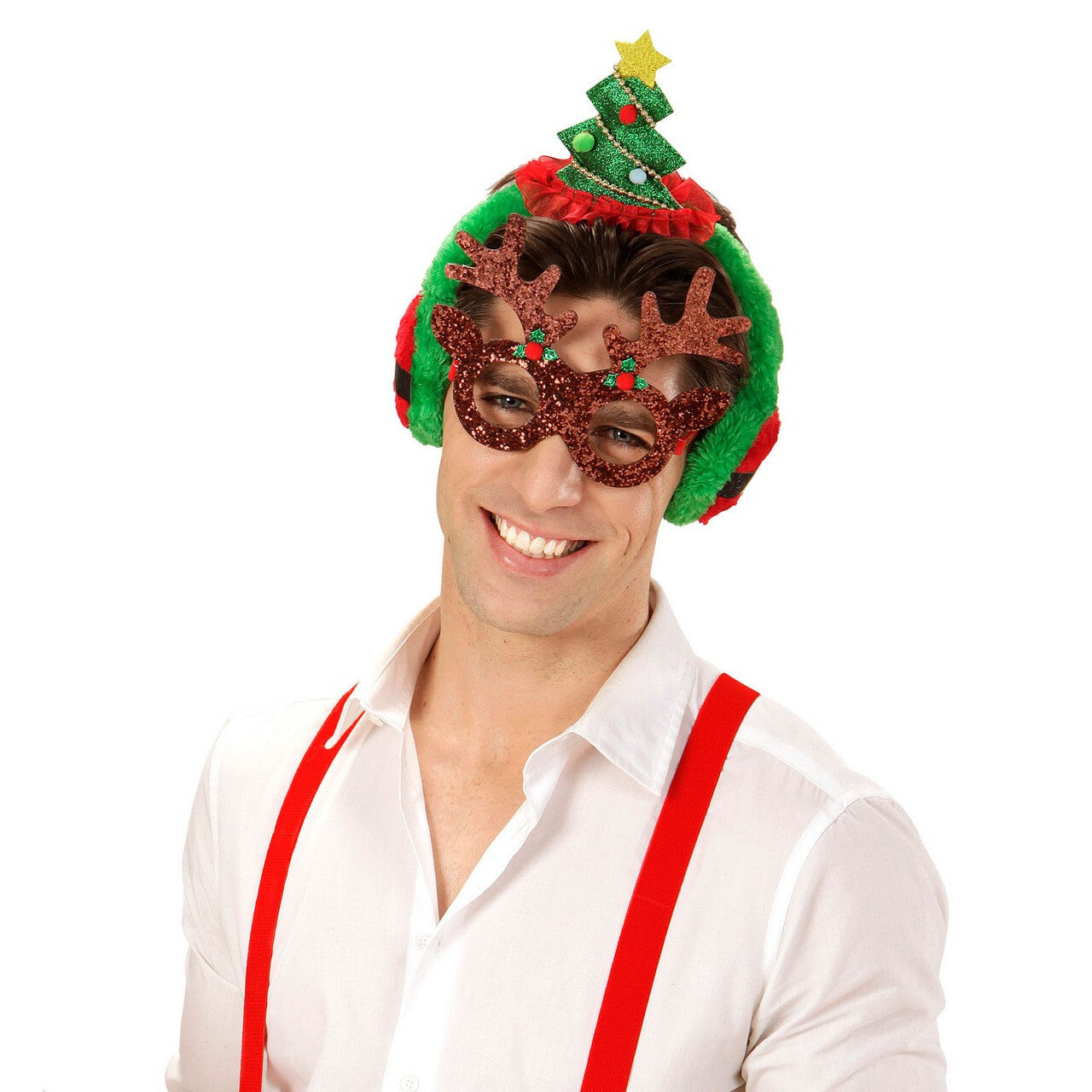 Op deze afbeelding zie je een Accessoires, van het merk Widmann. Kerstboom Hoofbedekking Hoofdtelefoon