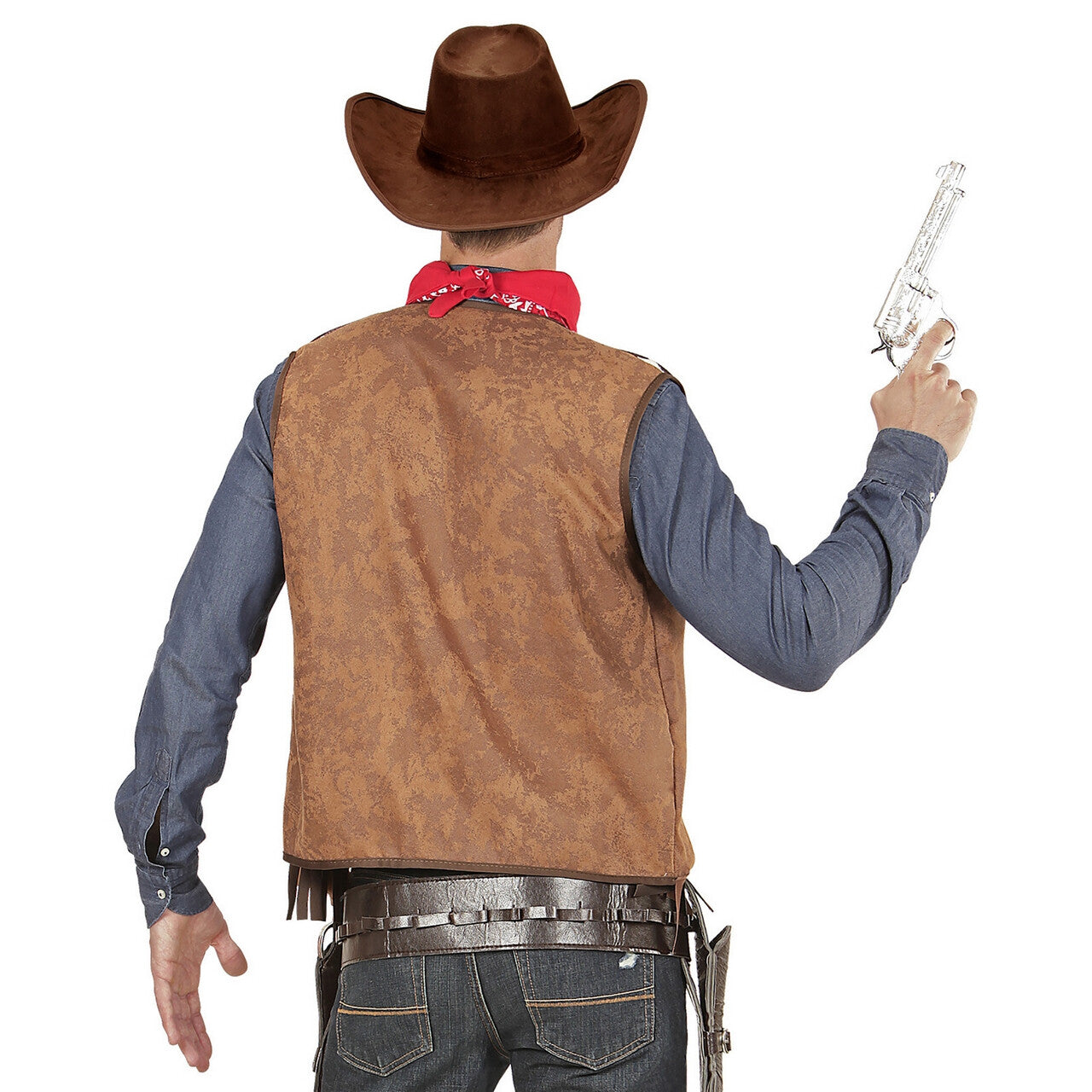 Op deze afbeelding zie je een Kostuums, van het merk Widmann. Cowboy Vest Mojave Man