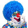 Perruque Afro Clown Bouclée Bleu Clair