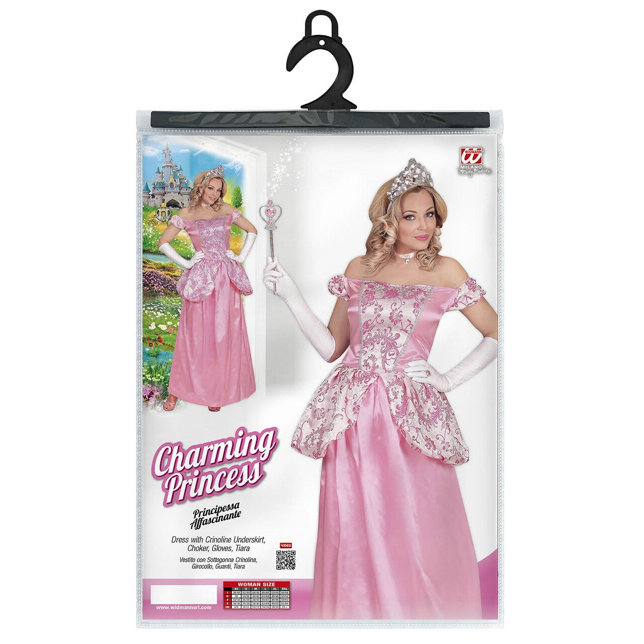 Op deze afbeelding zie je een Kostuums, van het merk Widmann. Charmante Prinses Charissa Vrouw Kostuum