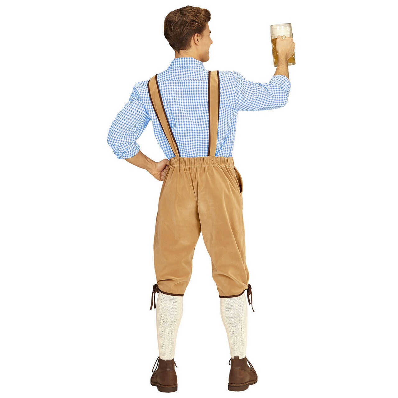 Op deze afbeelding zie je een Kostuums, van het merk Widmann. Beierse Lederhose Kohl Beige Man