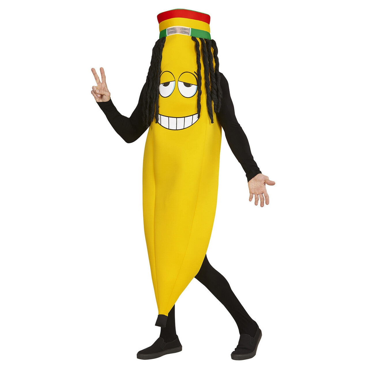 Op deze afbeelding zie je een Kostuums, van het merk Widmann. Rastafari Banaan Bob Banaanley Man Kostuum