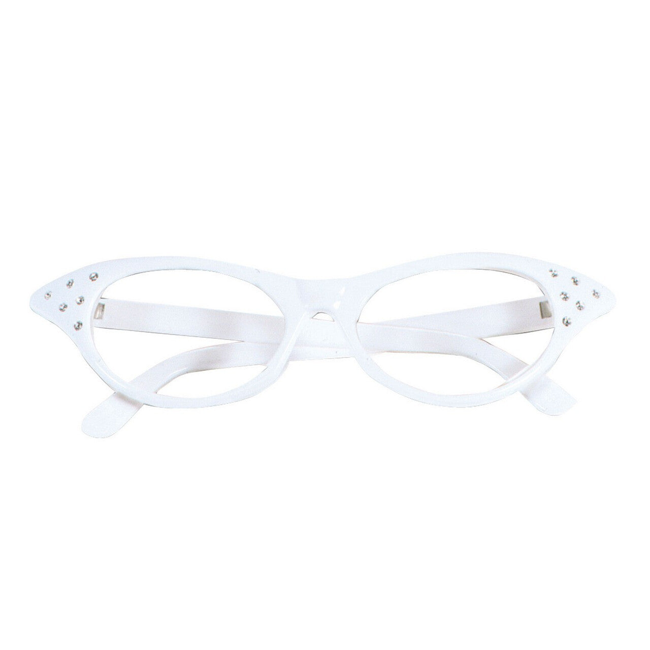 Op deze afbeelding zie je een Accessoires, van het merk Widmann. Bril, 50s Wit Met Strass
