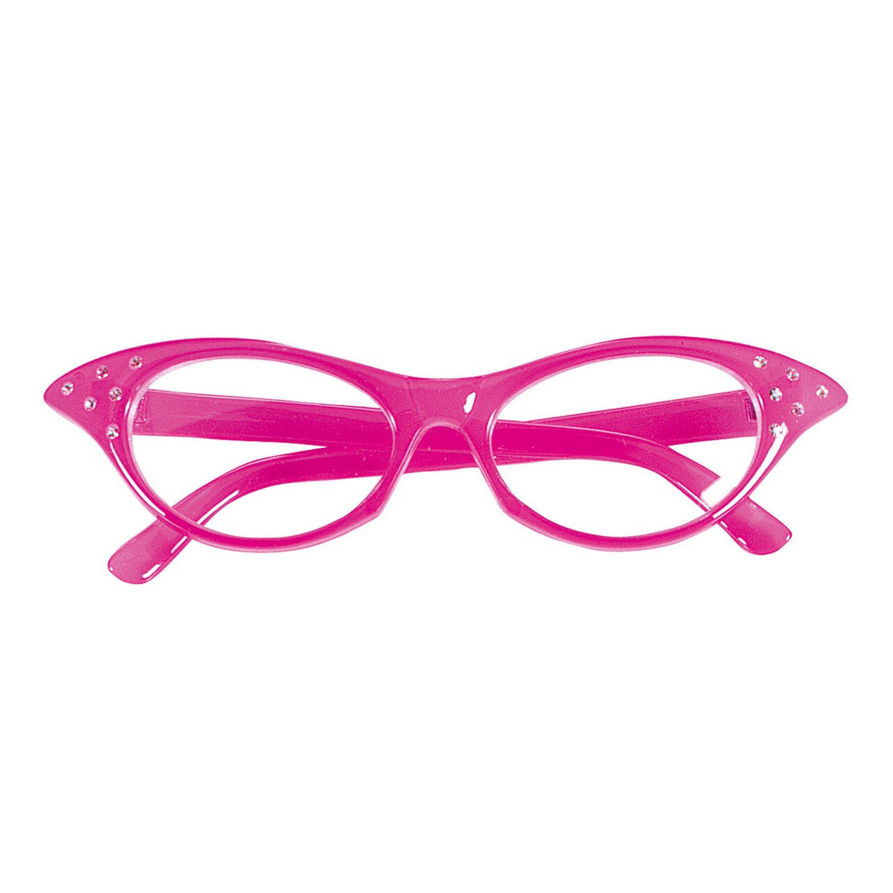 Op deze afbeelding zie je een Accessoires, van het merk Widmann. Bril 50s Roze Met Strass