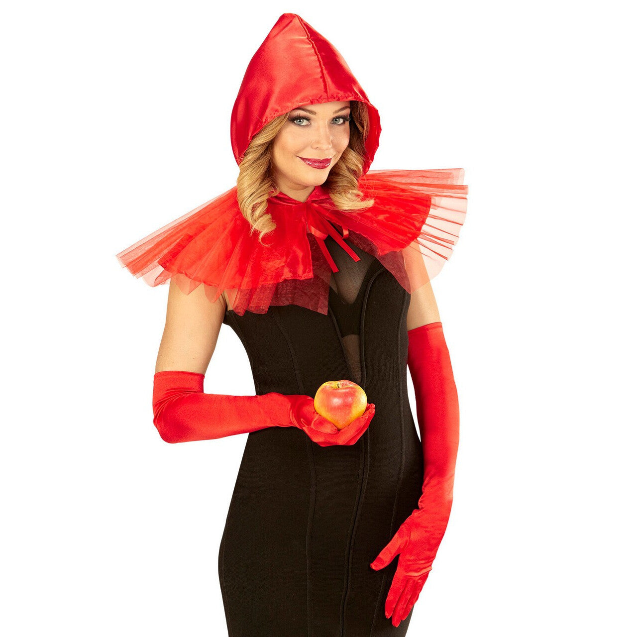Op deze afbeelding zie je een Accessoires, van het merk Widmann. Verkleedset Funky Roodkapje
