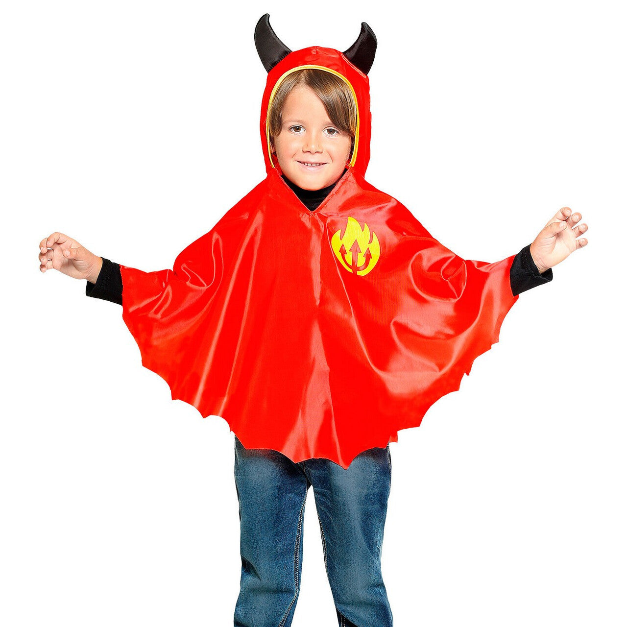 Op deze afbeelding zie je een Accessoires, van het merk Widmann. Rode Duivel Poncho