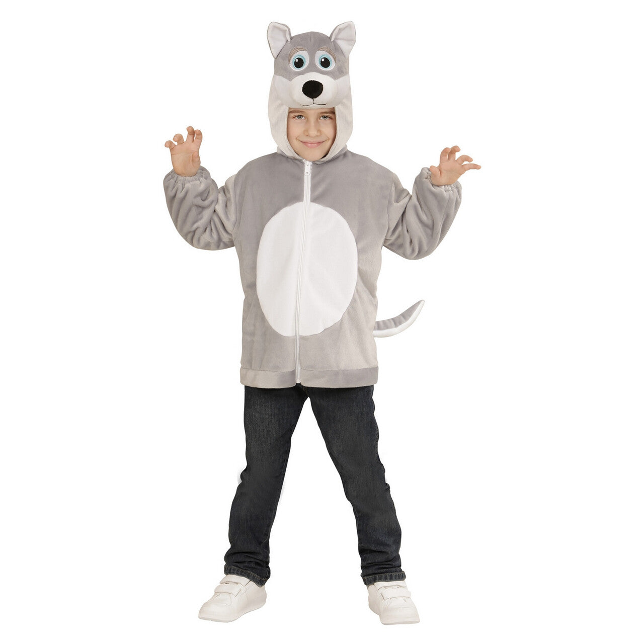 Op deze afbeelding zie je een Kostuums, van het merk Widmann. Hoodie 98 Centimeter Huilende Wolf Kind
