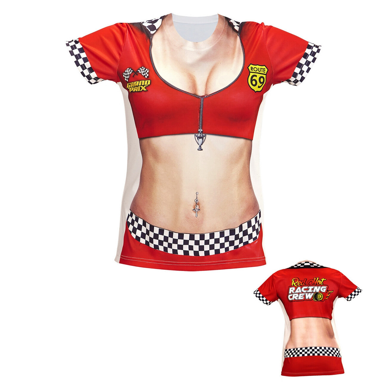 Op deze afbeelding zie je een Kostuums, van het merk Widmann. T-Shirt Grand Prix Babe Vrouw