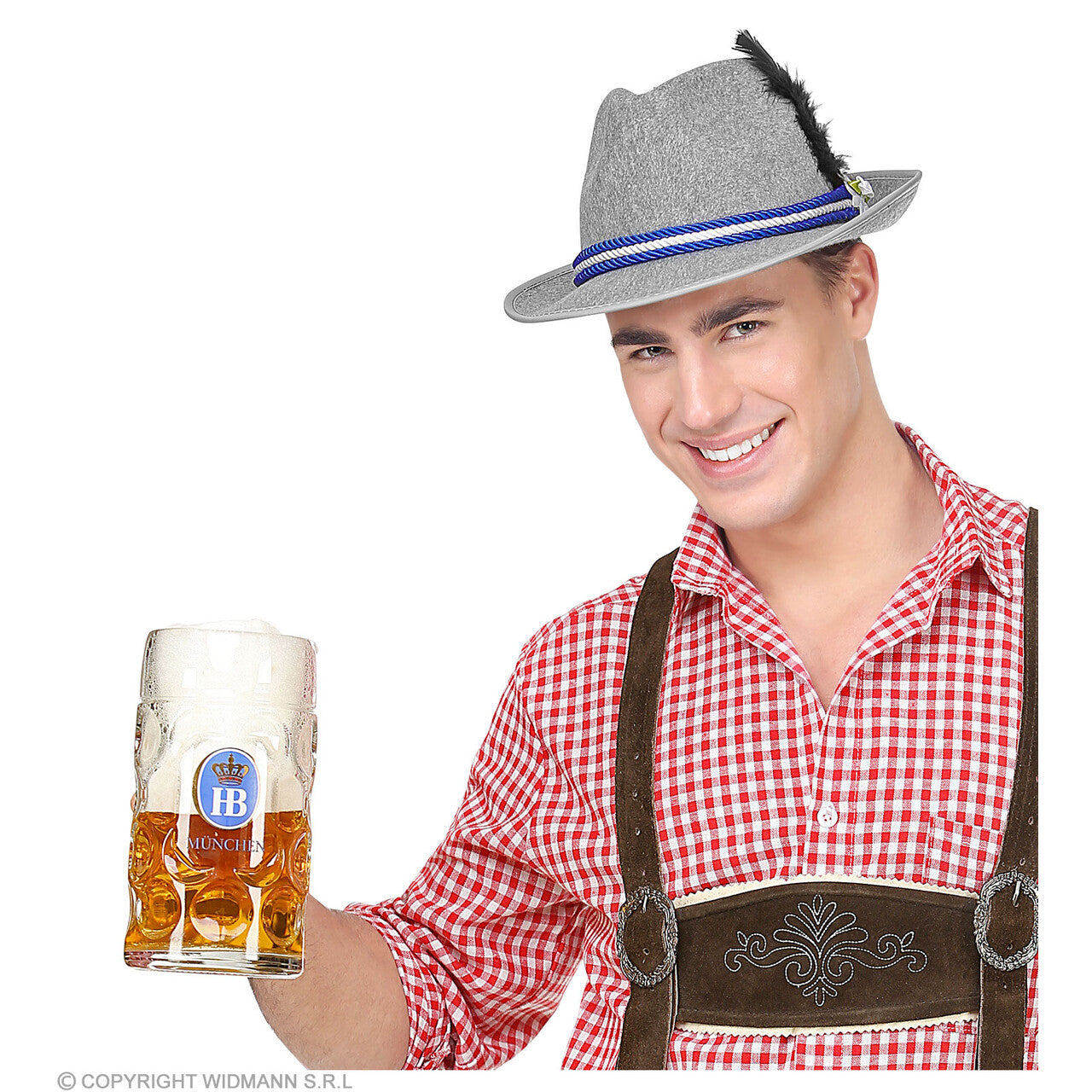 Op deze afbeelding zie je een Accessoires, van het merk Widmann. Bierfeest Fedora Met Edelweiss