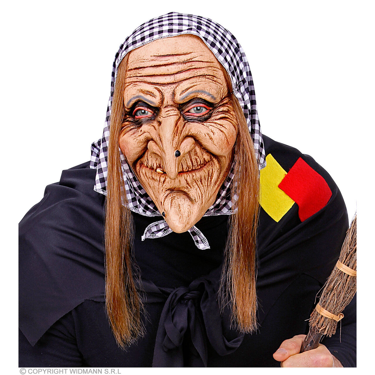 Op deze afbeelding zie je een Accessoires, van het merk Widmann. Lelijke Heks Masker Met Hoofddoek