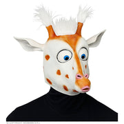 Op deze afbeelding zie je een Accessoires, van het merk Widmann. Scheel Kijkende Giraffe Masker Met Pluche Haartjes