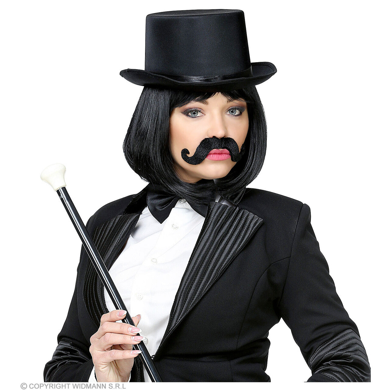 Op deze afbeelding zie je een Accessoires, van het merk Widmann. Fietsstuur Snor Poirot
