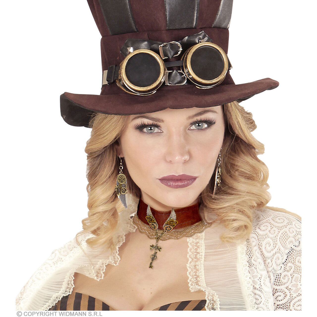 Op deze afbeelding zie je een Accessoires, van het merk Widmann. Steampunk Choker Met Raadselachtig Sleuteltje