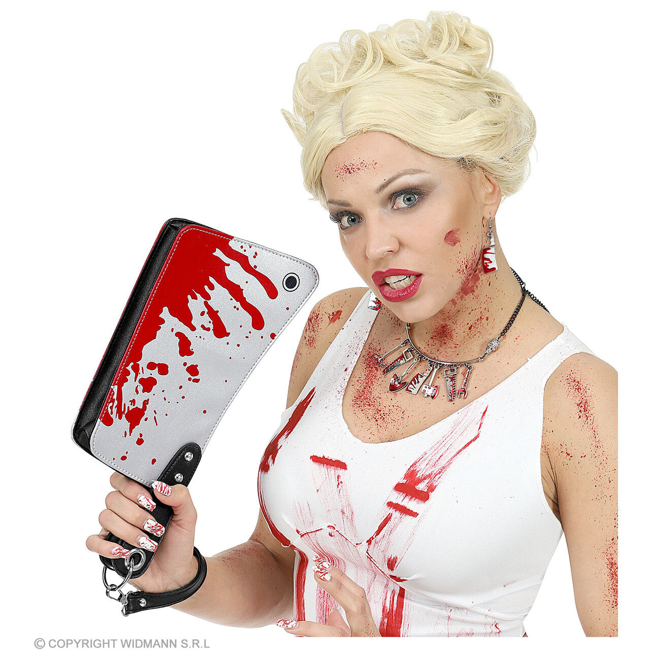 Op deze afbeelding zie je een Accessoires, van het merk Widmann. Bloederige Hakmes Tas Halloween