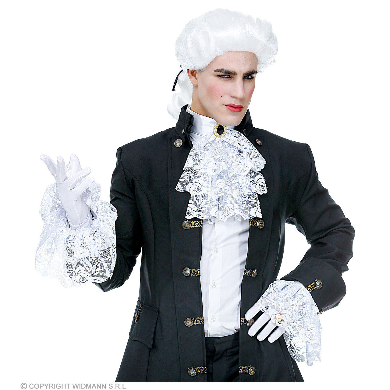 Op deze afbeelding zie je een Accessoires, van het merk Widmann. Set Jabot En Manchetten Van Kant Markies