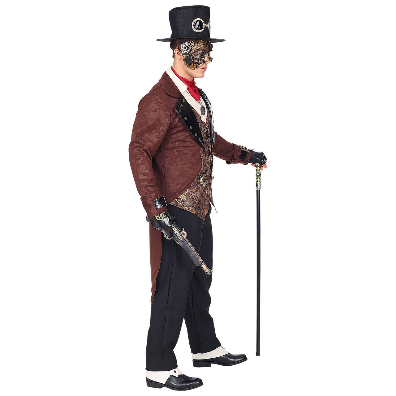 Op deze afbeelding zie je een Kostuums, van het merk Widmann. Steampunk Heer Van Stand Man Kostuum