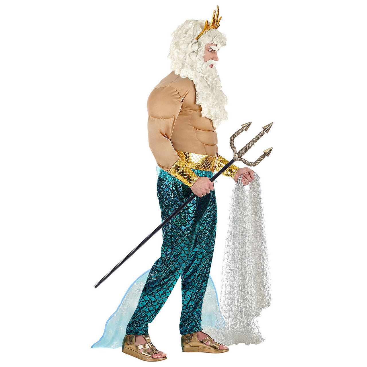 Op deze afbeelding zie je een Kostuums, van het merk Widmann. Poseidon Heerser Van De Middellandse Zee Man Kostuum