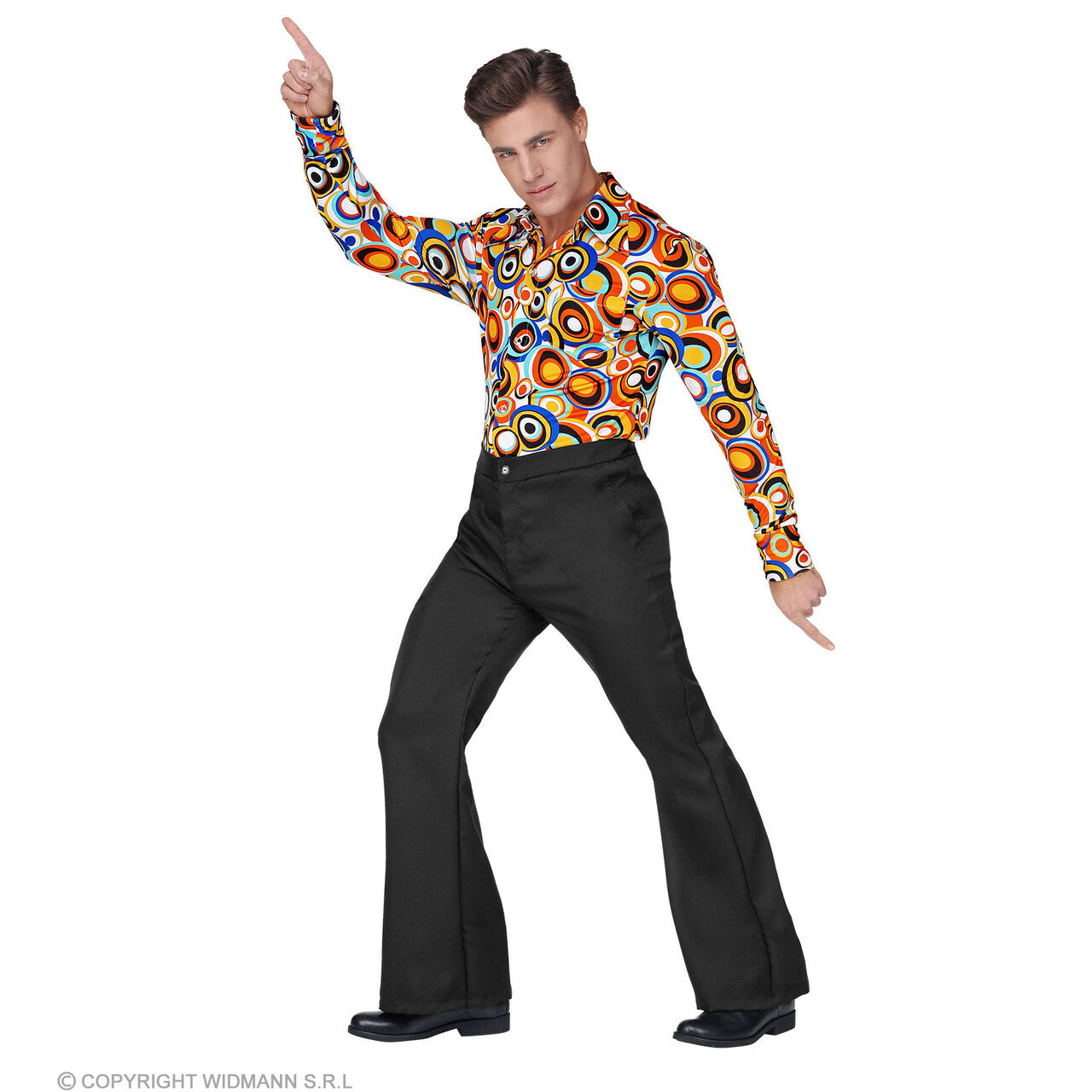 Op deze afbeelding zie je een Kostuums, van het merk Widmann. Zwarte Soul Broek John Man