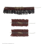 Op deze afbeelding zie je een Accessoires, van het merk Widmann. Steampunk Choker Kant Bruin En Armbanden